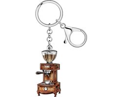 Sleutelhanger koffiezetapparaat - acryl vintage - voor koffieliefhebbers - leuk cadeau voor vrouwen - ShopVlot