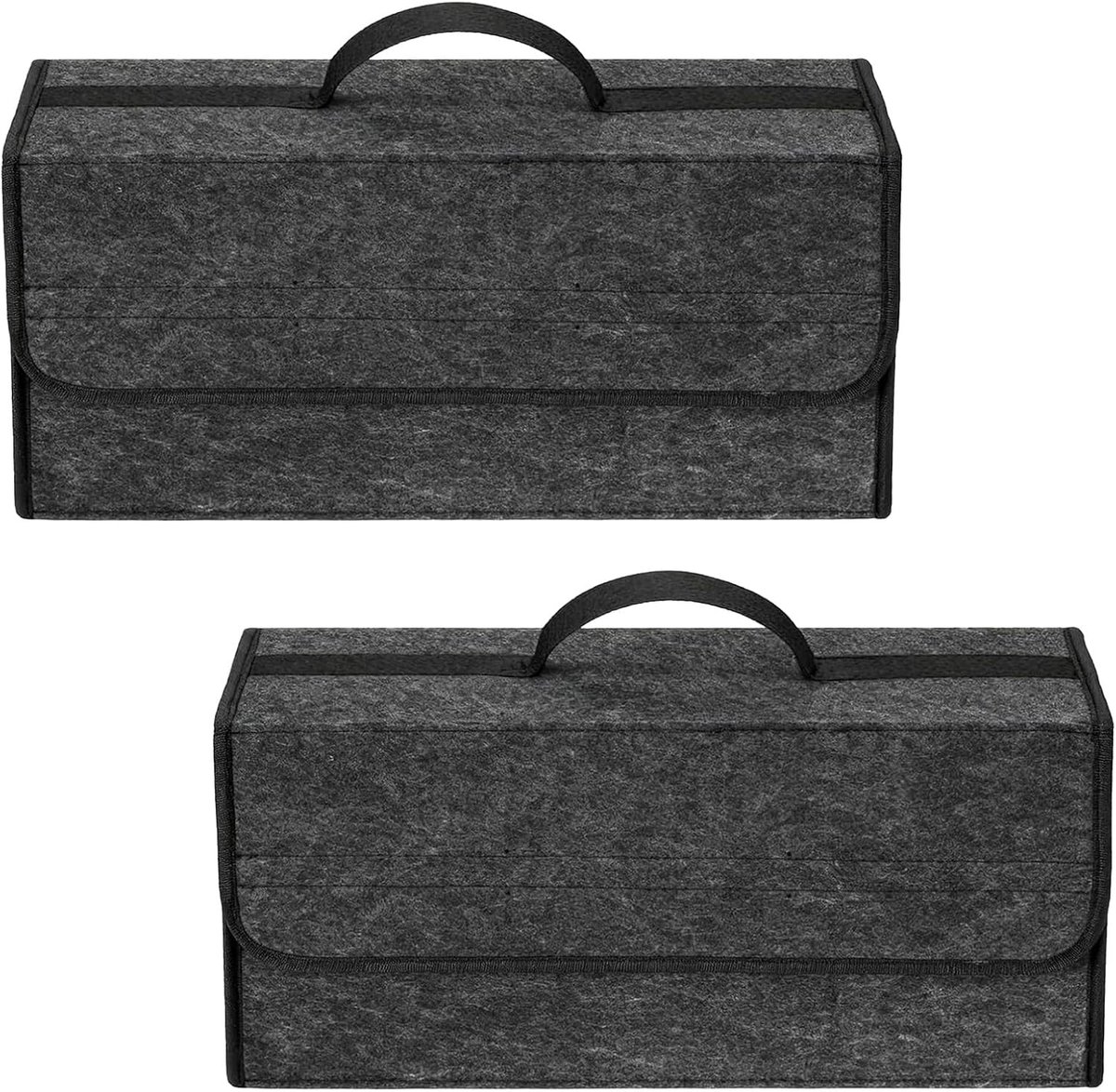 Kofferbakorganizer 2 stuks - Vilt met klittenband - Opvouwbaar - Ruimtebesparend voor uw auto - ShopVlot