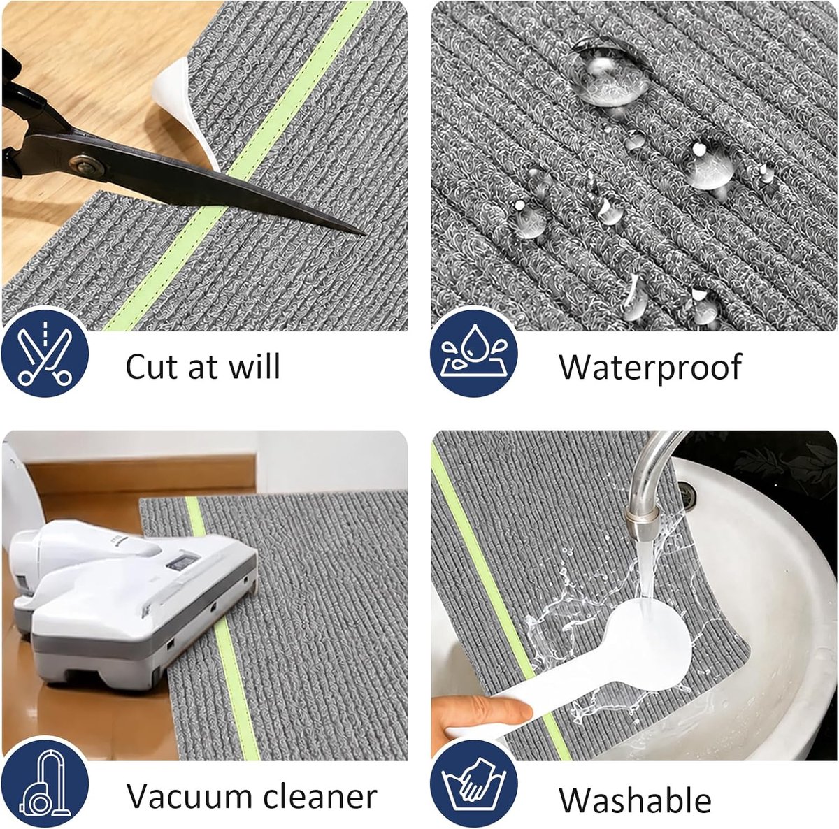 Trapmatten zelfklevend - lichtgrijs - antislip - voor kinderen en huisdieren - ShopVlot