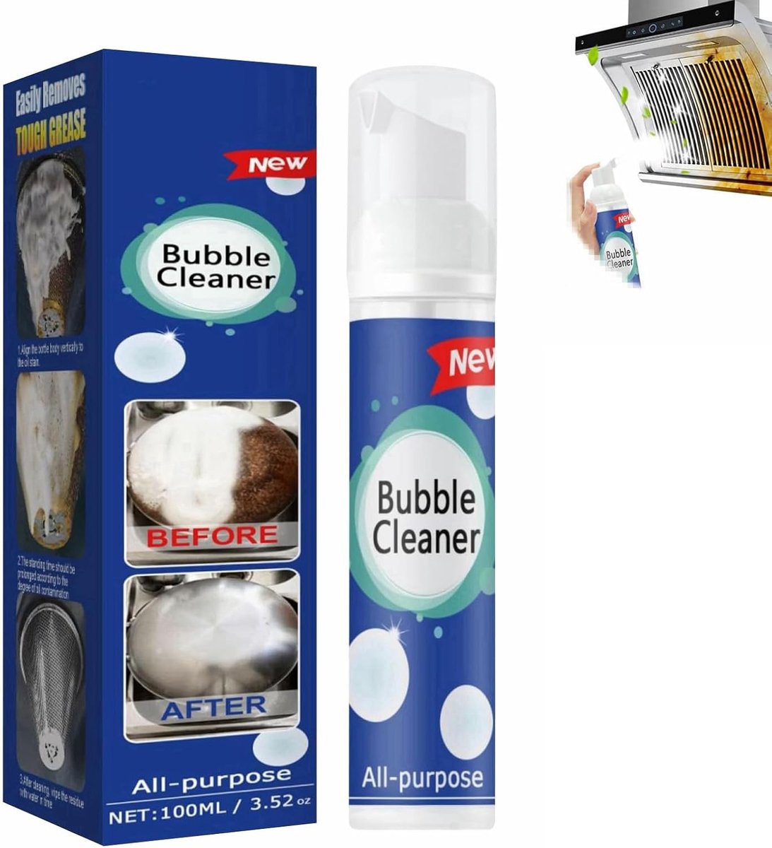 Keukenreiniger 100 ml - zeepbellenreiniger - olie- en vetverwijderaar - eenvoudig in gebruik - ShopVlot