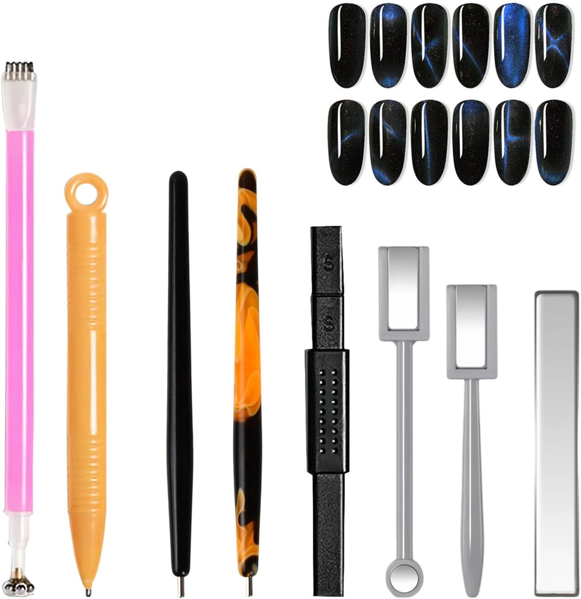 Nagelkunst set 8-delig - magnetische nagelstiften - multifunctionele cat eye tool - eindeloze ontwerpmogelijkheden - ShopVlot