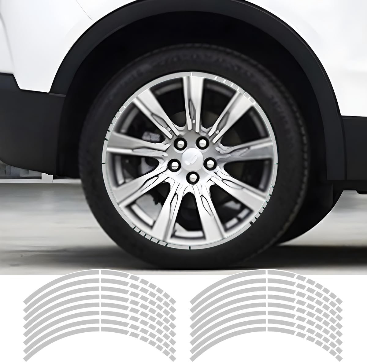 Reflecterende stickers voor auto motor - zilveren reflecterende strips - hoge zichtbaarheid - eenvoudig te installeren - ShopVlot