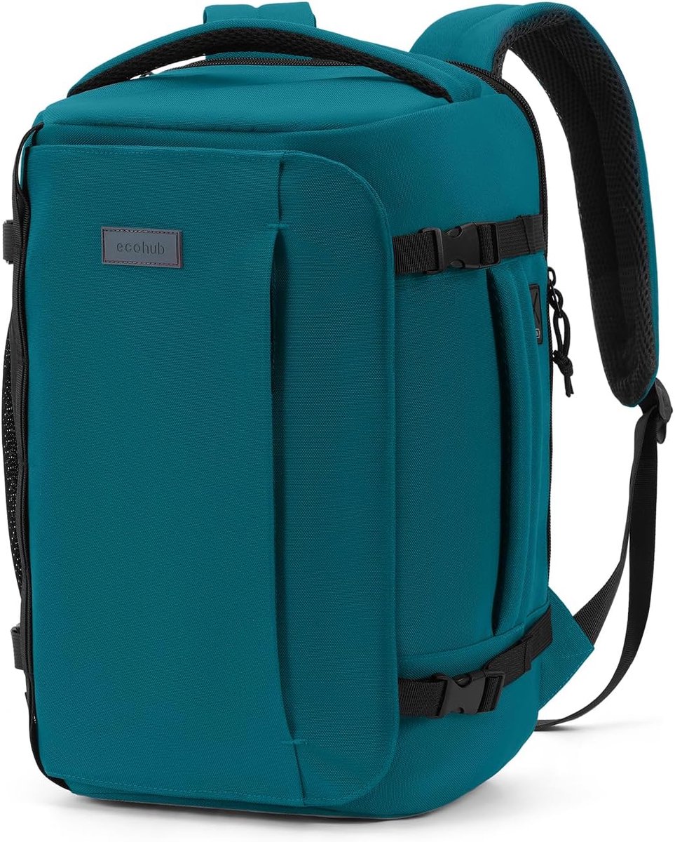 Reisrugzak 40x20x25 cm - 20L gerecycled PET - met 3D laptopvak - ideaal voor onder de stoel - ShopVlot