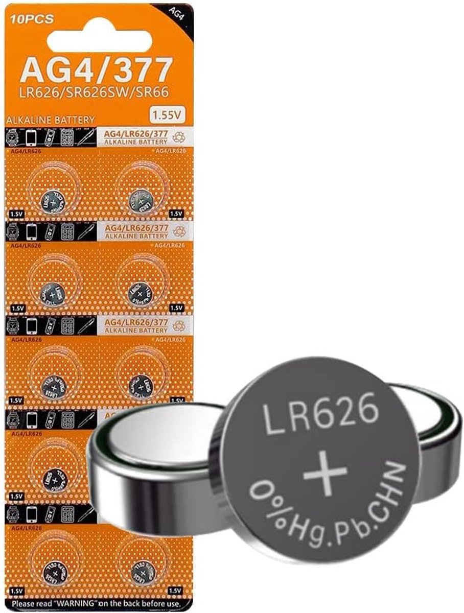 10Pcs 1.5V AG4 LR626 Alkaline Button Battery L626 LR626 LR66 SR626 377 SR626SW Batteries Coin Cells for Watches - ShopVlot