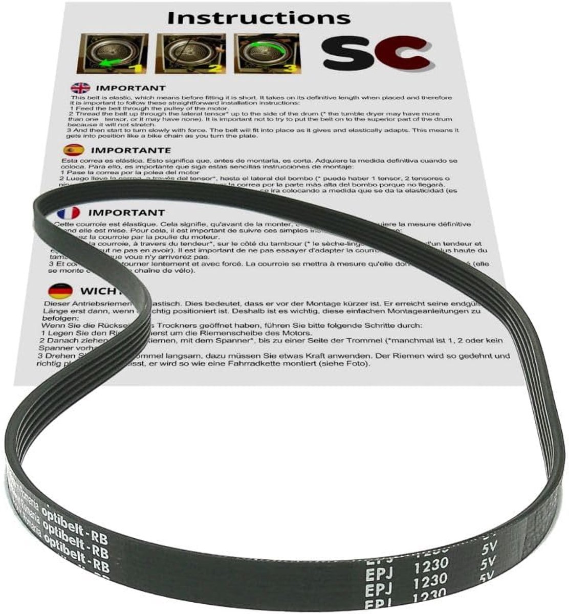 Belt for washing machine EPJ 1230 - ShopVlot