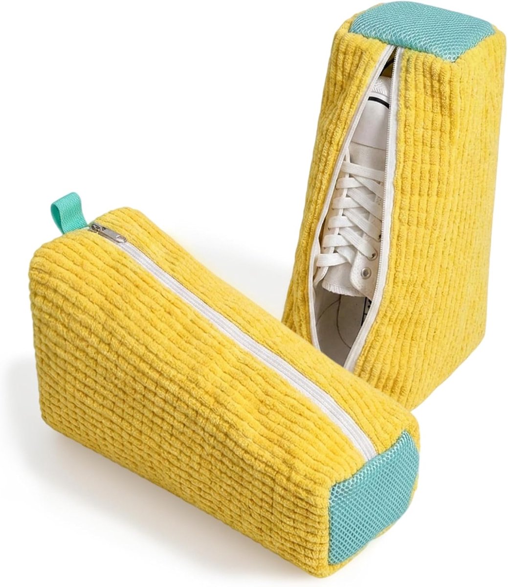 Schoenwaszak, wasmachine, 2 stuks, trapeziumvormige waszak, herbruikbaar, geschikt voor schoenen en gemakkelijk te - ShopVlot