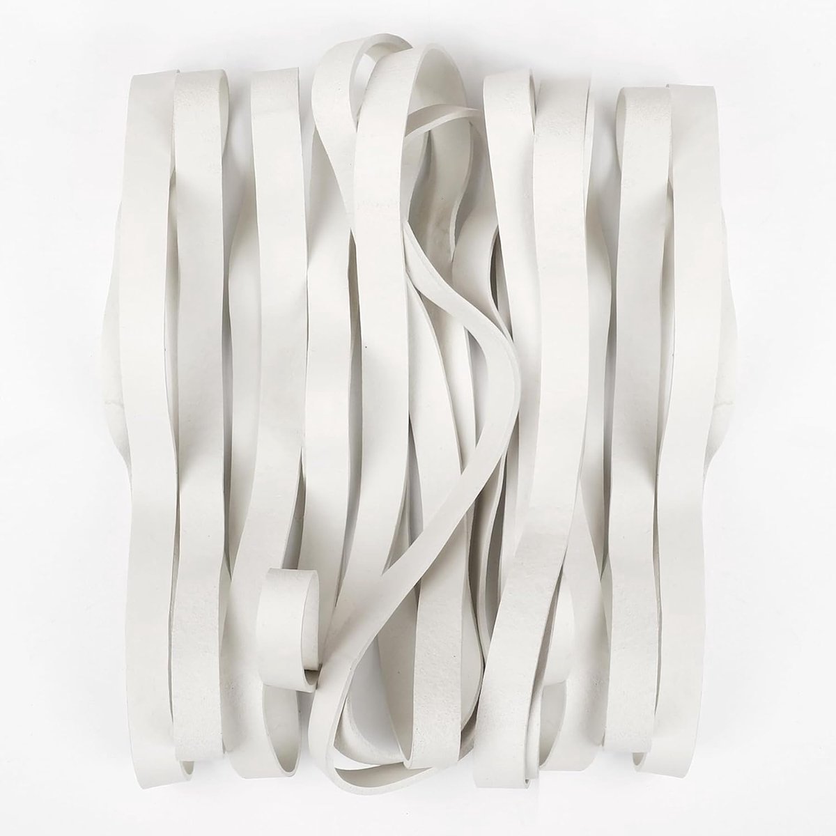 Pack of 20 Solid Rubber Bands 20 x 1 cm White Large Thick Elastic Rubber Bands Trash Can Strong Durable Wide Wrap - ShopVlot
