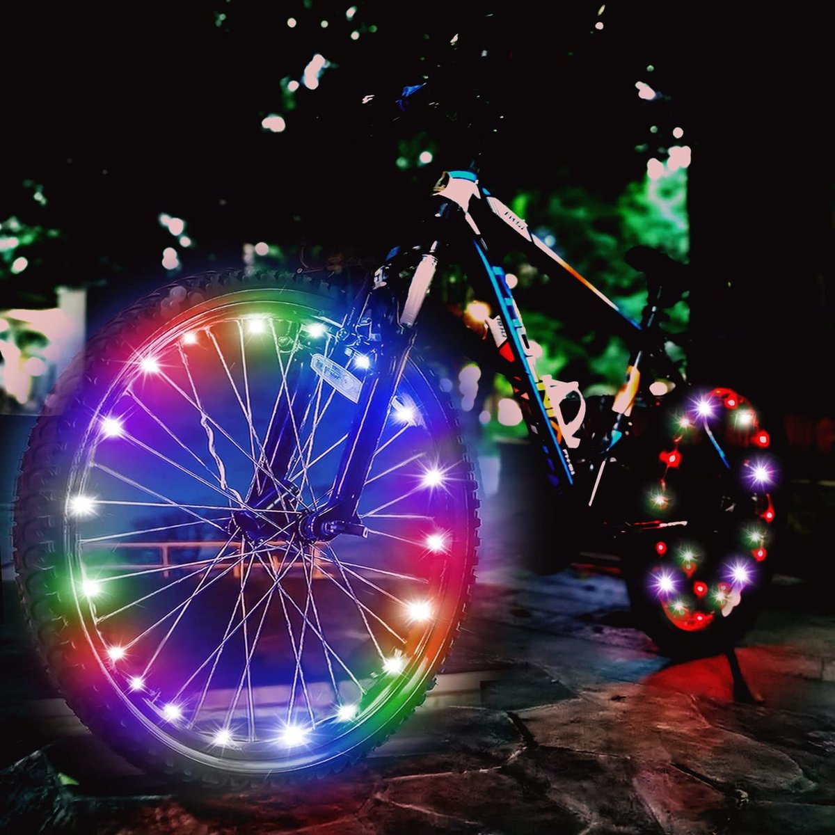 Balabaxer 2-pack kleurrijke LED waterdichte fietswielverlichting, fietswielverlichting voor nachtritjes, 3 - ShopVlot