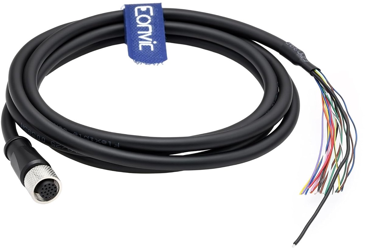 M12-kabel 17-pins bus A code waterdichte sensorkabel luchtvaartstekker afgeschermd injectie gegoten industriële - ShopVlot