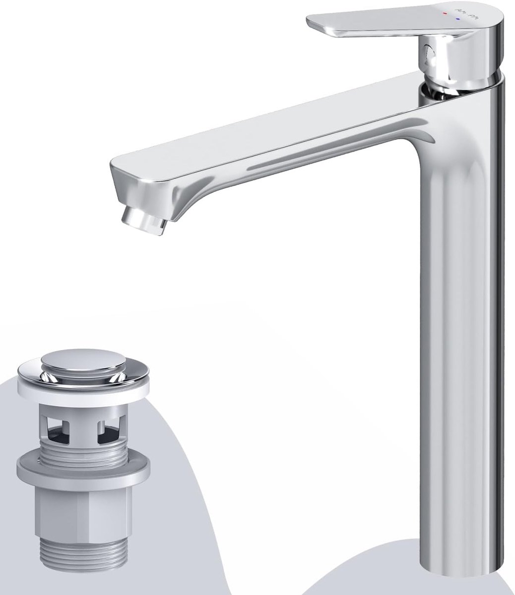 AM.PM Hit AM.PM Basin Mixer Tap Basin Mixer Bathroom Bathtub Faucet Mixer Tap Sink and with Click Drain Fitting Chrome - ShopVlot