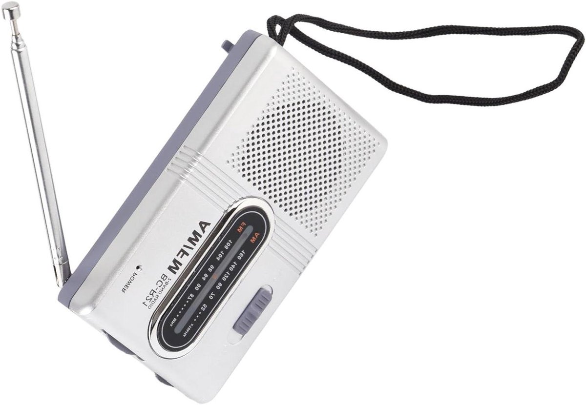 Draagbare Radio - Zaktransistor - Nieuws Luisteren - Ingebouwde Luidsprekers - 11 x 6 x 3 cm - Zilver Grijs