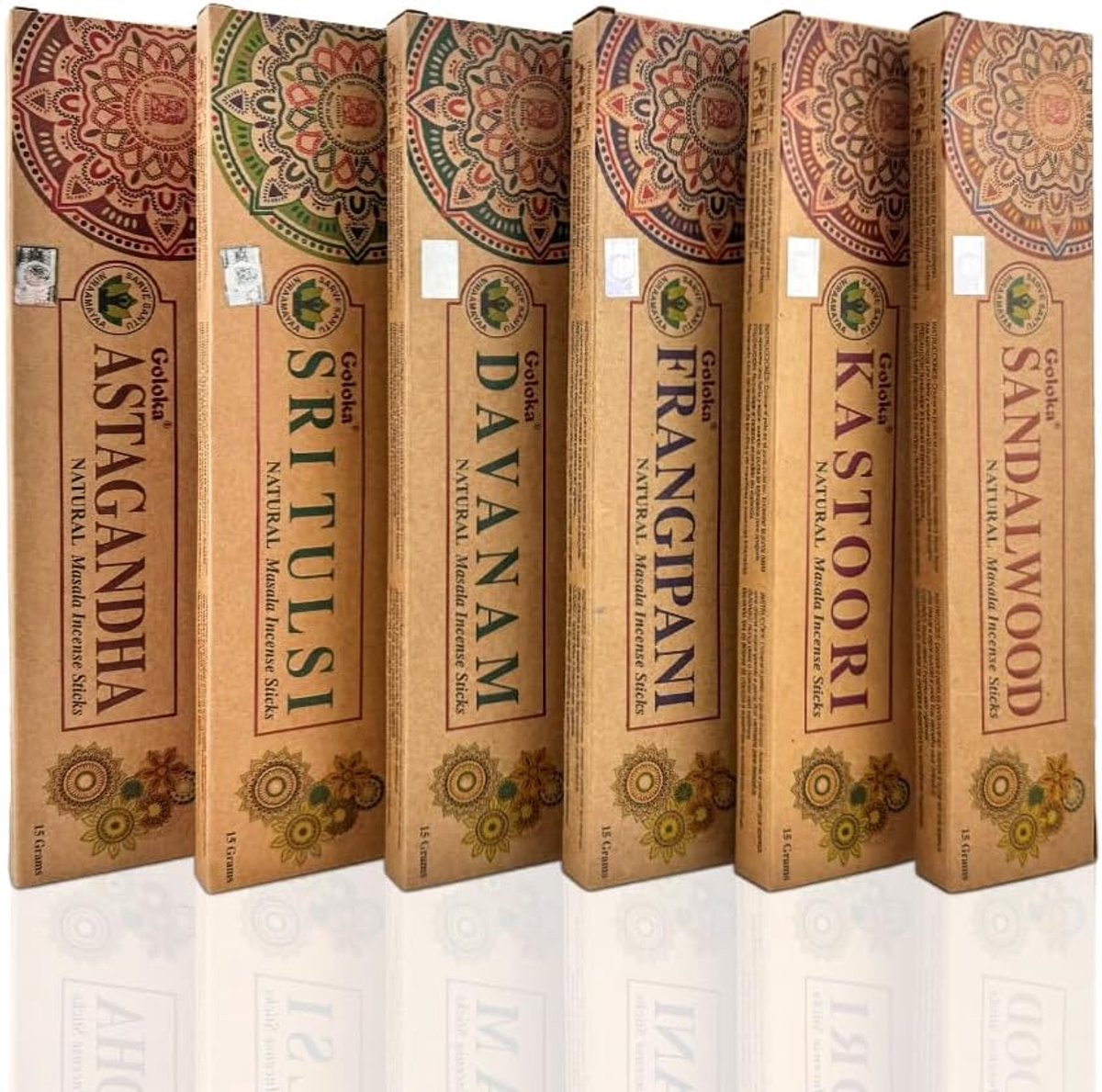 Aromasenses - Goloka Biologische Wierook Set - 6 Dozen Natuurlijke Stokjes - Meditatie en Aromatherapie - ShopVlot