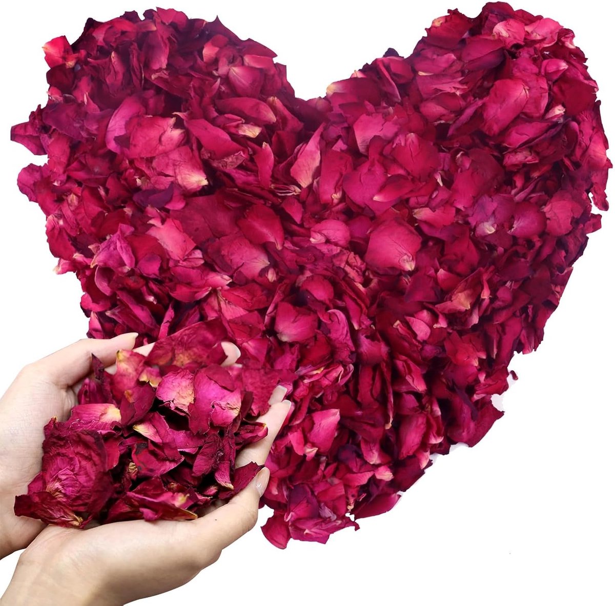 100 g natuurlijke rozenblaadjes, biologisch afbreekbaar, echte rode bloemen, gedroogde bloemen, decoratie, confetti - ShopVlot