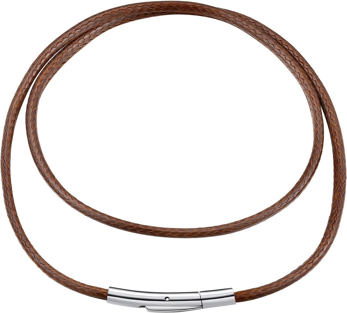 FindChic Leather Necklace 2-3 mm Wide, Leather Chain with Stainless Steel Clasp, Men's Necklace, 41-76 cm, Stainless - ShopVlot
