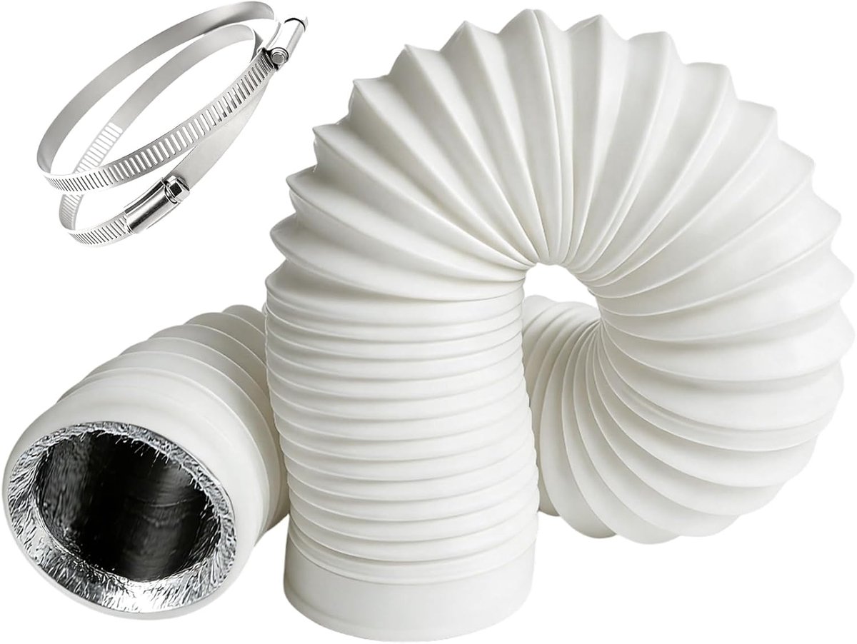 Drain Pipe for Dryer and Ventilation 75mm x 3m, Flexible and Cuttable 5-Layer Tube with Heat and Sound Insulation - ShopVlot