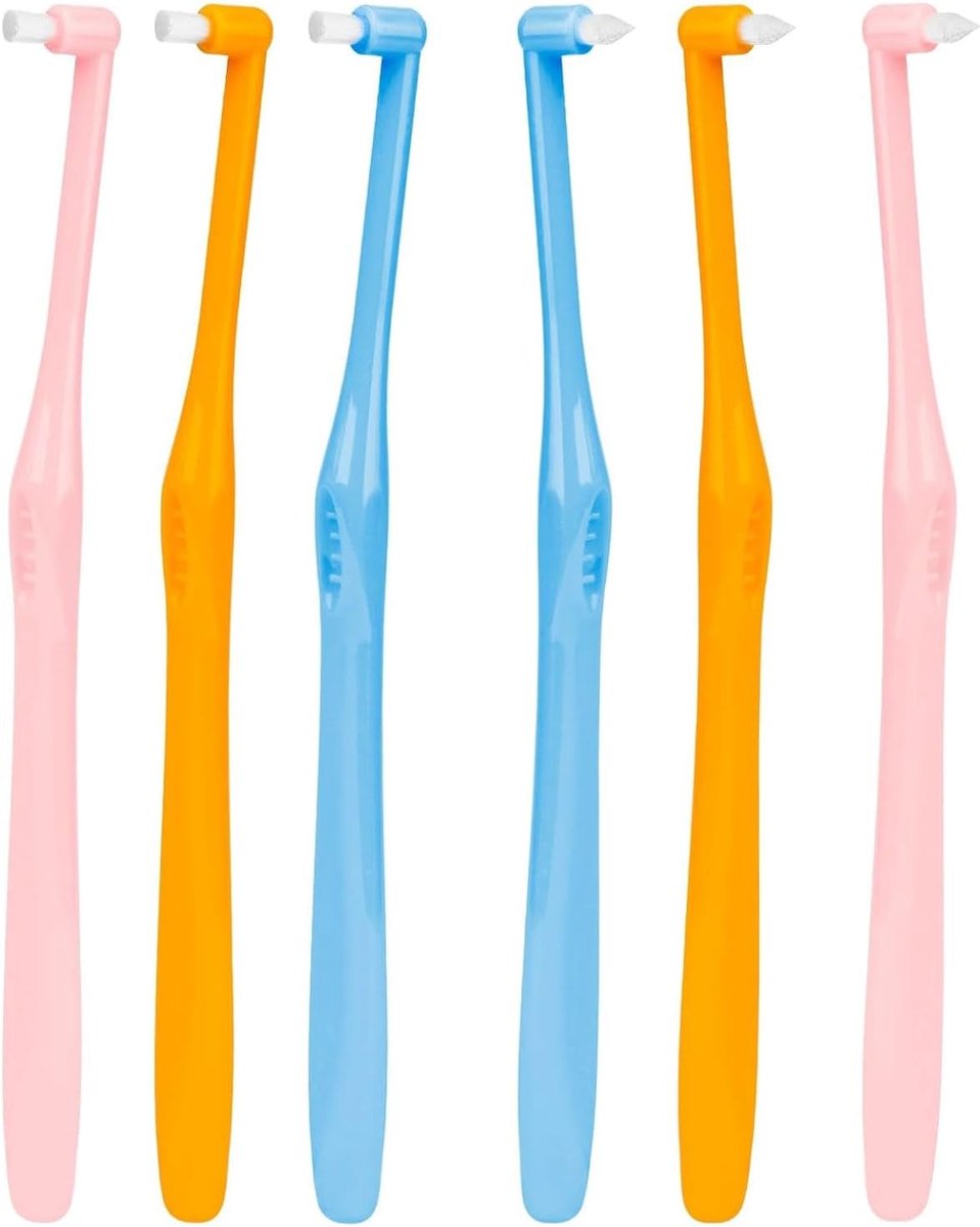 6pcs Tuft Toothbrush, Pointed and Round Toothbrushes, Single Bunch Soft Brush Teeth Pads, Spacing for Detail Cleaning - ShopVlot