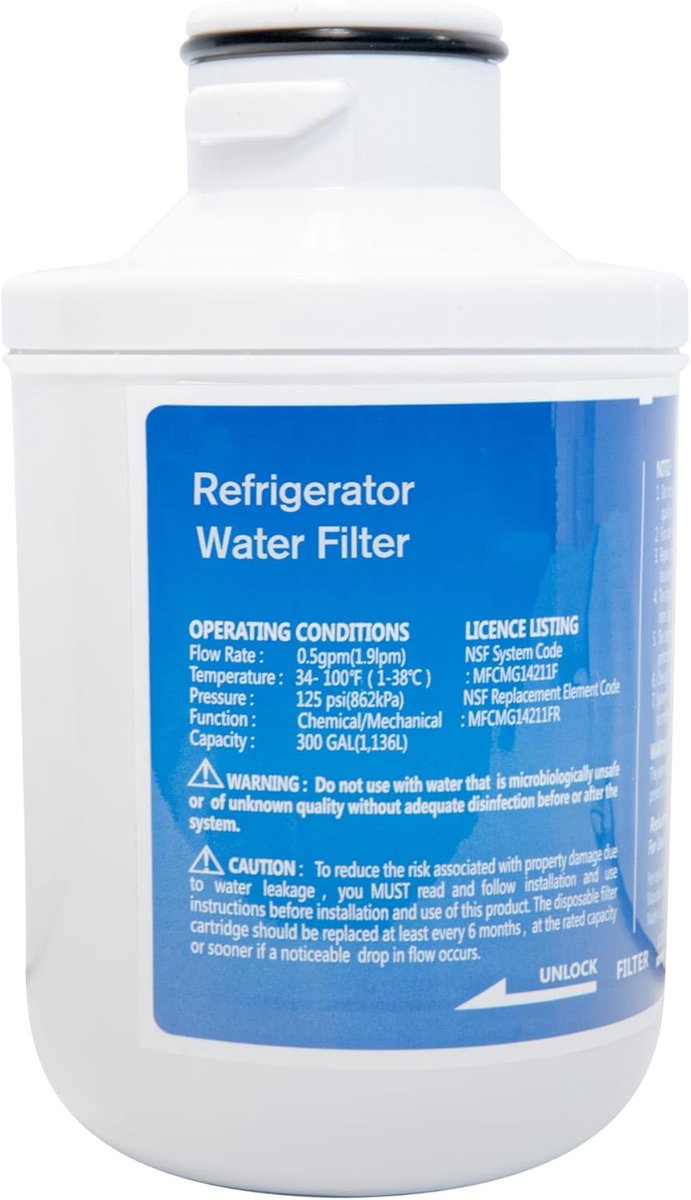 Water Filter - Filter compatible with Foshan Micro Midea 307203200002, 307203200005, MFCMG14211F, MFCMG14211FR - ShopVlot