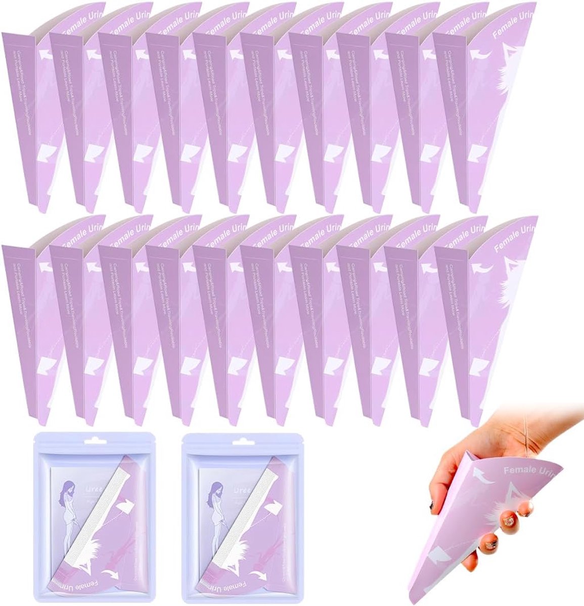 20 Stuks Vrouwelijke Papieren Urinoir,Eenmalig Urinoir Voor Vrouwen,Reiseerinwisser,Staand Voor Vrouwen,Papieren - ShopVlot
