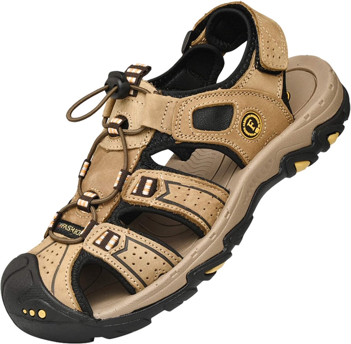 Lvptsh Men's sandals, trekking sandals, hiking sandals, outdoor shoes, summer casual shoes, leather, beach sandals - ShopVlot