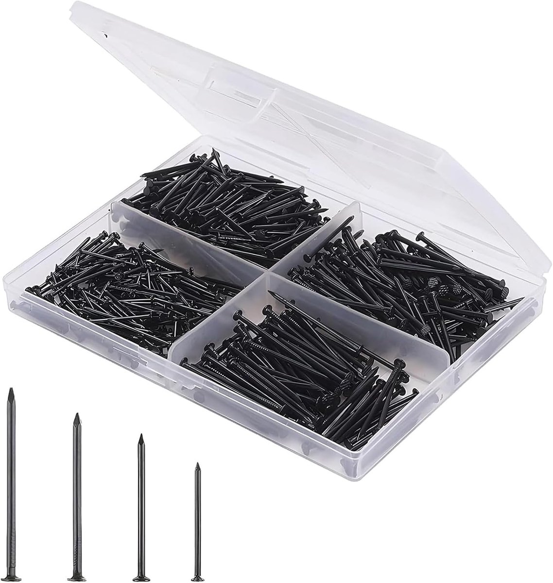 200 Pieces Steel Nail Set, 20/25/30/38mm Steel Nail Picture, Black Sewing Set, Hanging for Picture Frame, PinnwäNden - ShopVlot