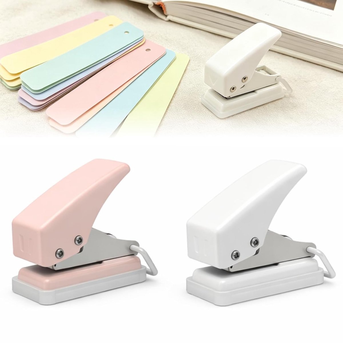 Draagbare Mini Paper Hole Punch Set voor Kantoor, School en DIY - Enkelvoudige Gaatjesmaker voor Mappen, Fotoalbums en Creatieve Projecten met Verzamelbak