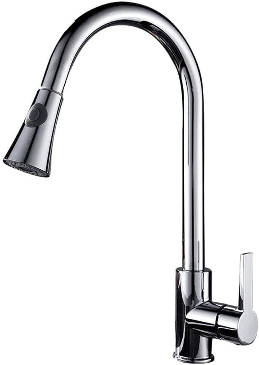 Kraan voor keuken met uittrekfunctie - koper - warm en koud water - ideaal voor huishoudelijke afwas - ShopVlot