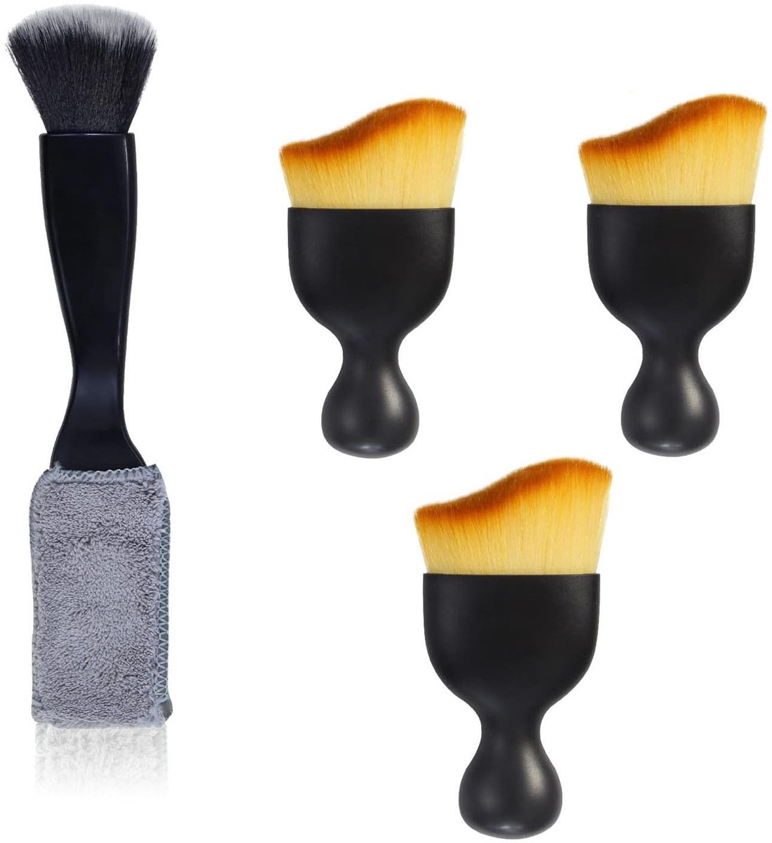 Solidchoice - Set van 4 Zachte Reinigingsborstels voor Auto-interieur