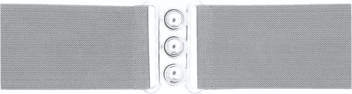 Brede elastische riem met gesp 7,5 cm - grijs - one size - perfect voor elke outfit - ShopVlot