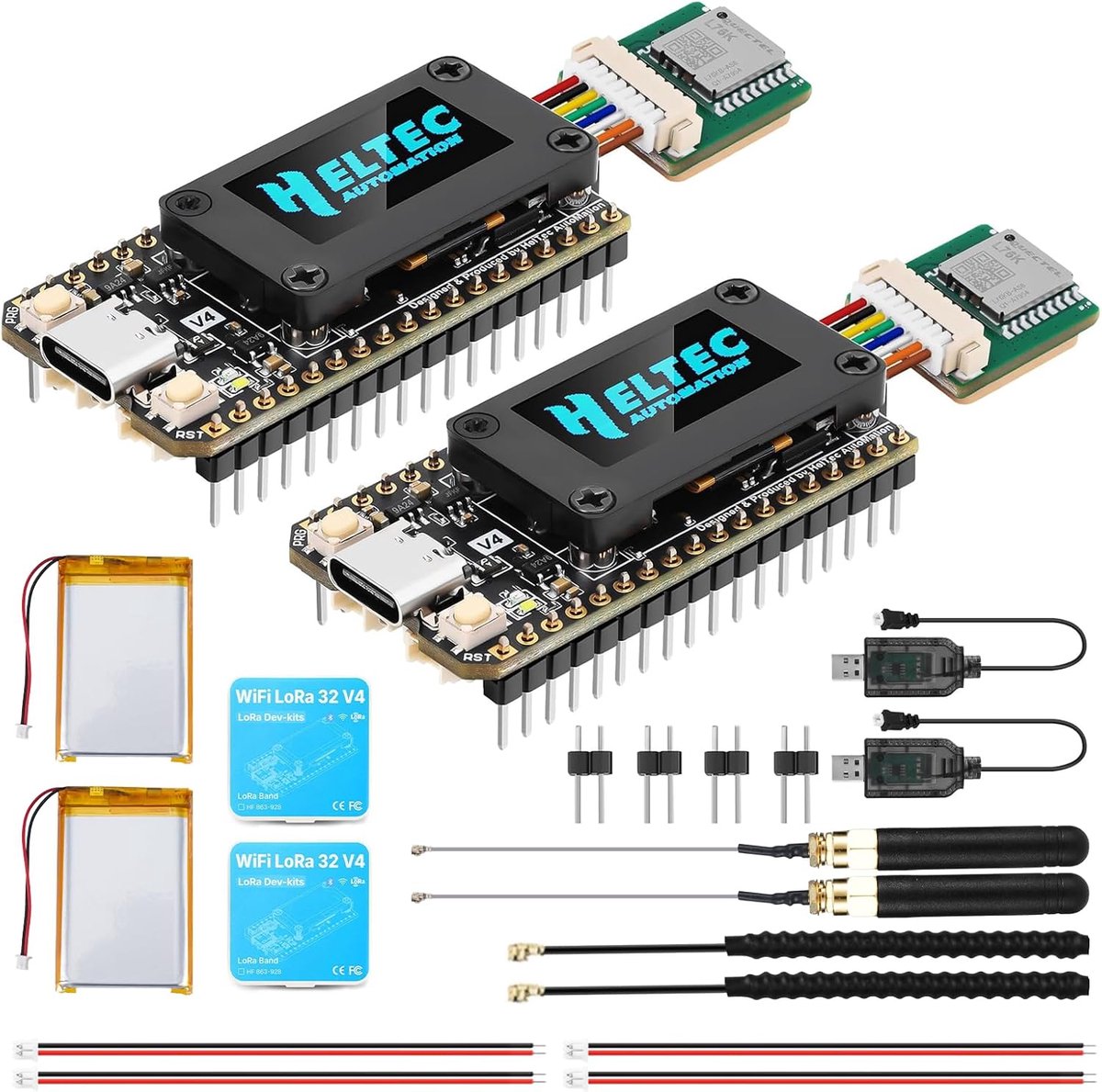 LoRa ESP32 V4 ontwikkelbord + GNSS module - 3000 mAh batterij - 868 MHz antenne - ideaal voor IoT projecten - ShopVlot