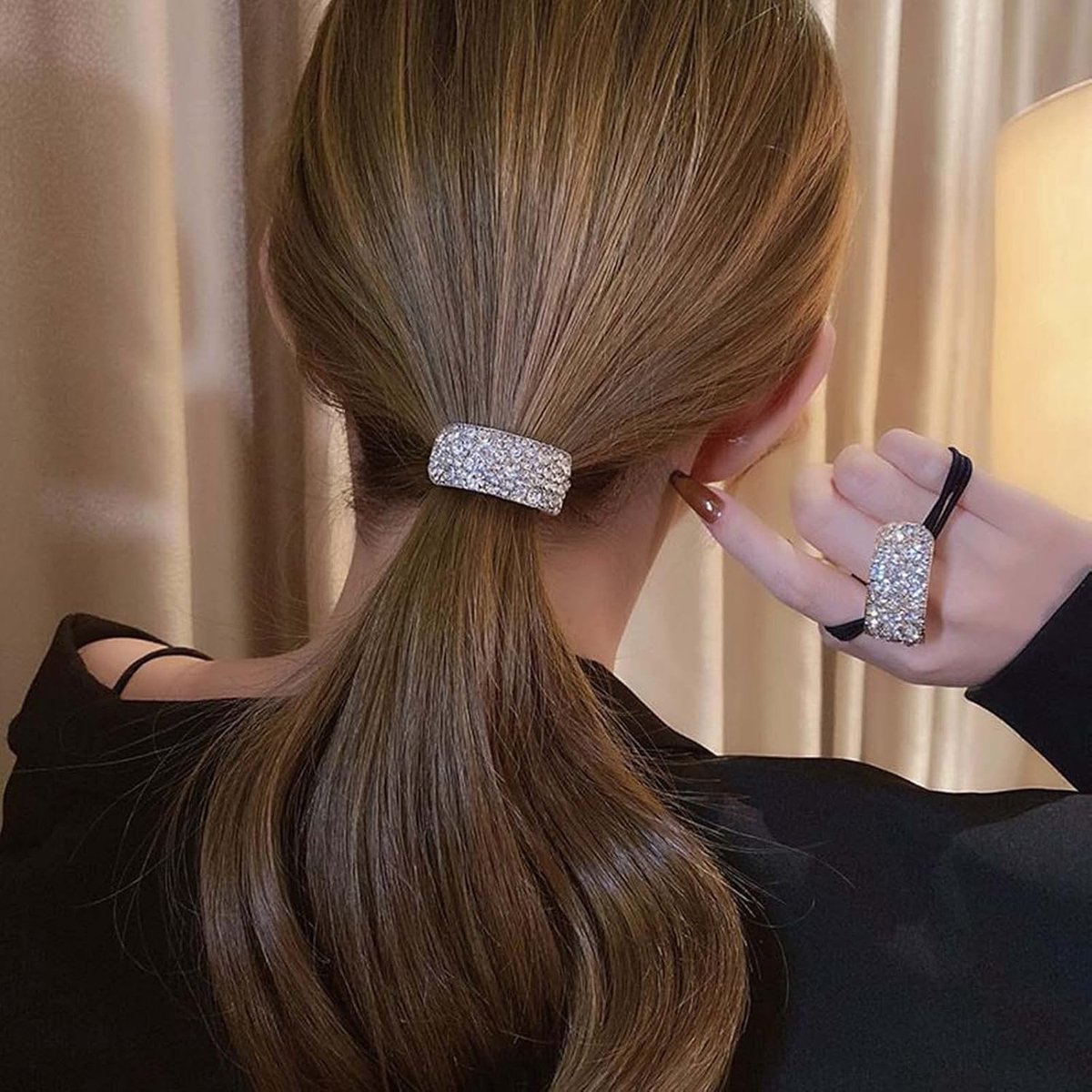 Ponytail houder met strass - geometrisch - luxe goud - perfect voor elke outfit - ShopVlot