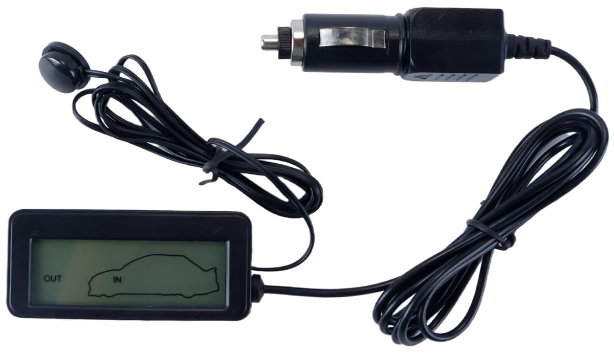 Auto thermometer - LCD scherm - 12V model - meet binnen- en buitentemperatuur - voor comfortabel rijden - ShopVlot