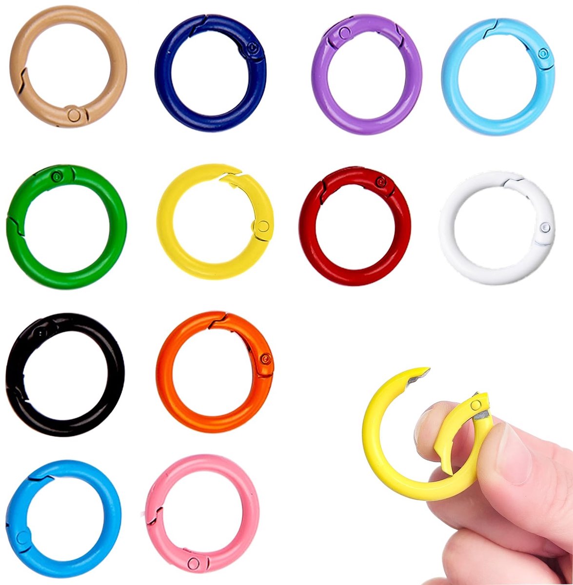 Solidchoice - Kleine Karabijnhaak Sleutelhanger O-Ring voor Rugzak en Sleutels