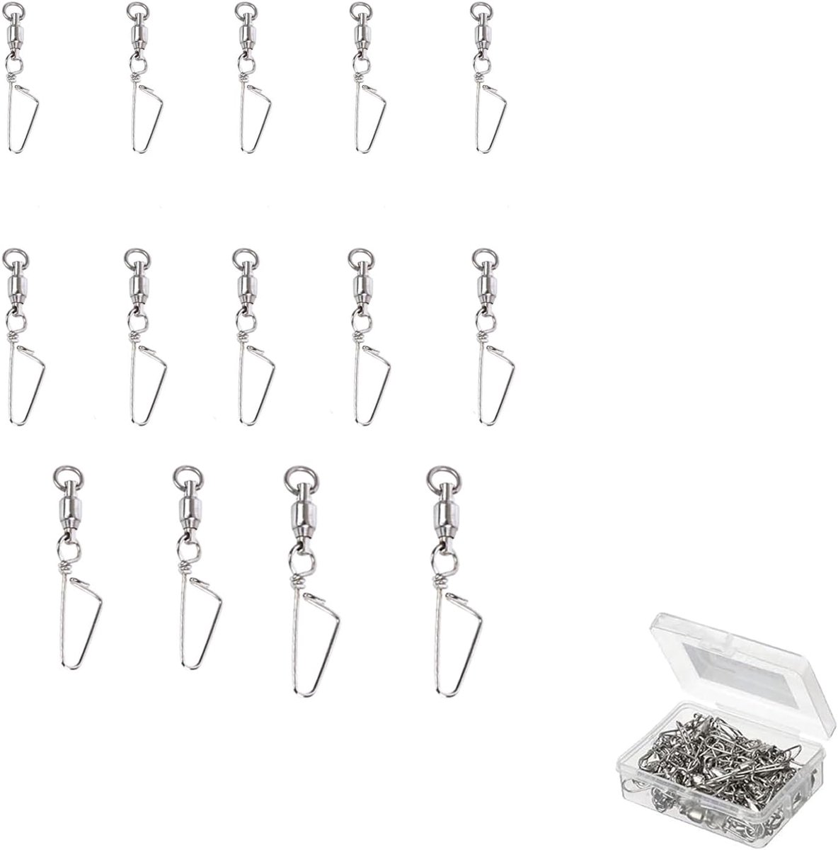 Vis swivel 14 PCS - Rvs connector - Snelle aansluiting - Geschikt voor karper en forel - ShopVlot
