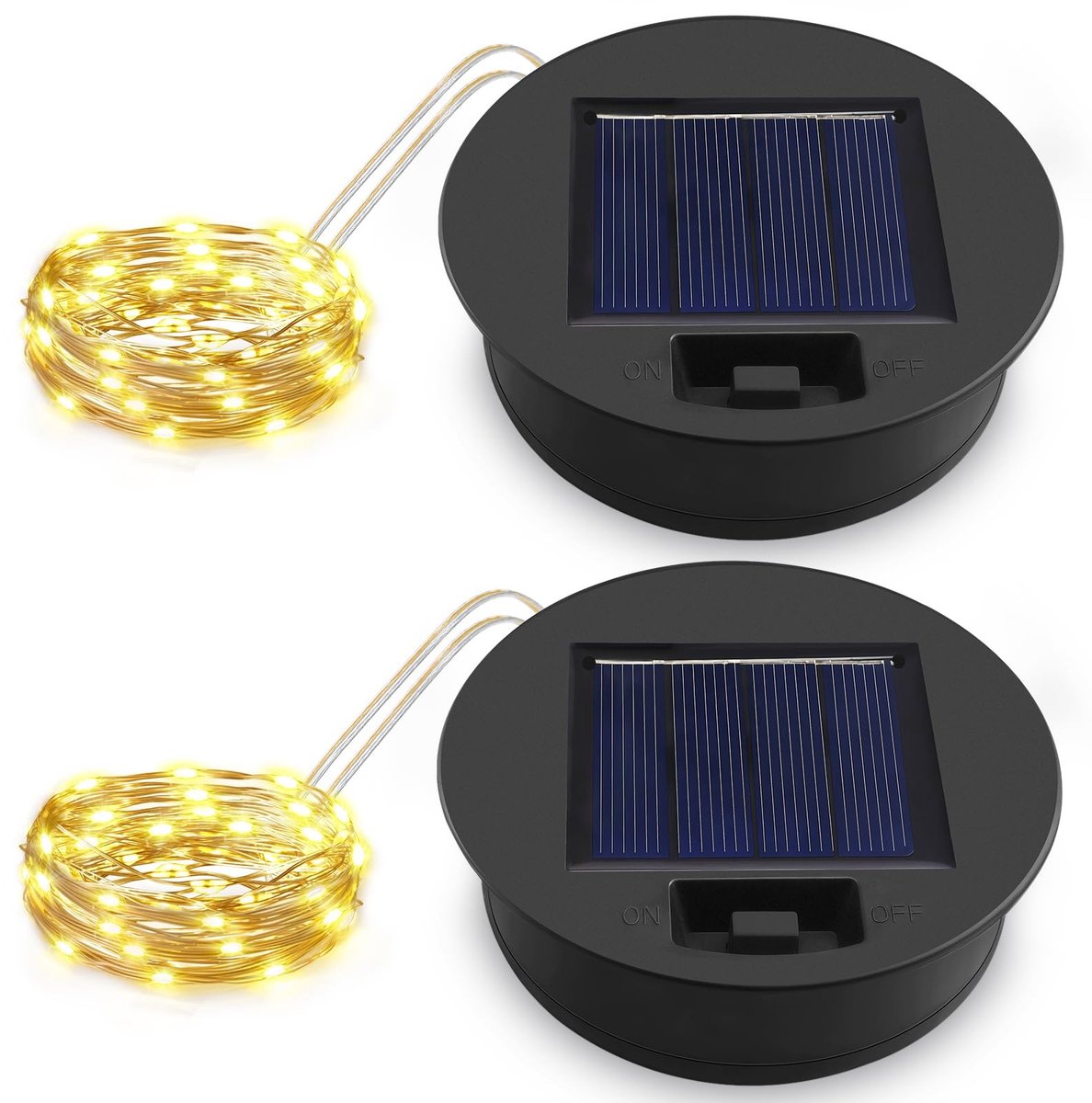 Solidchoice - Zonne-energie Reservedecksel voor Buitenlampen 8,44 cm - 2 Stuks