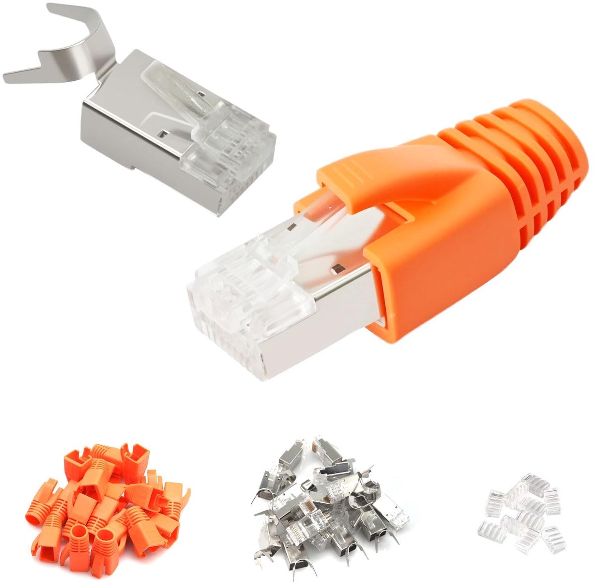 Solidchoice - Pack van 10 RJ45 Netwerkkoppen Cat 7 voor Hoge Snelheid