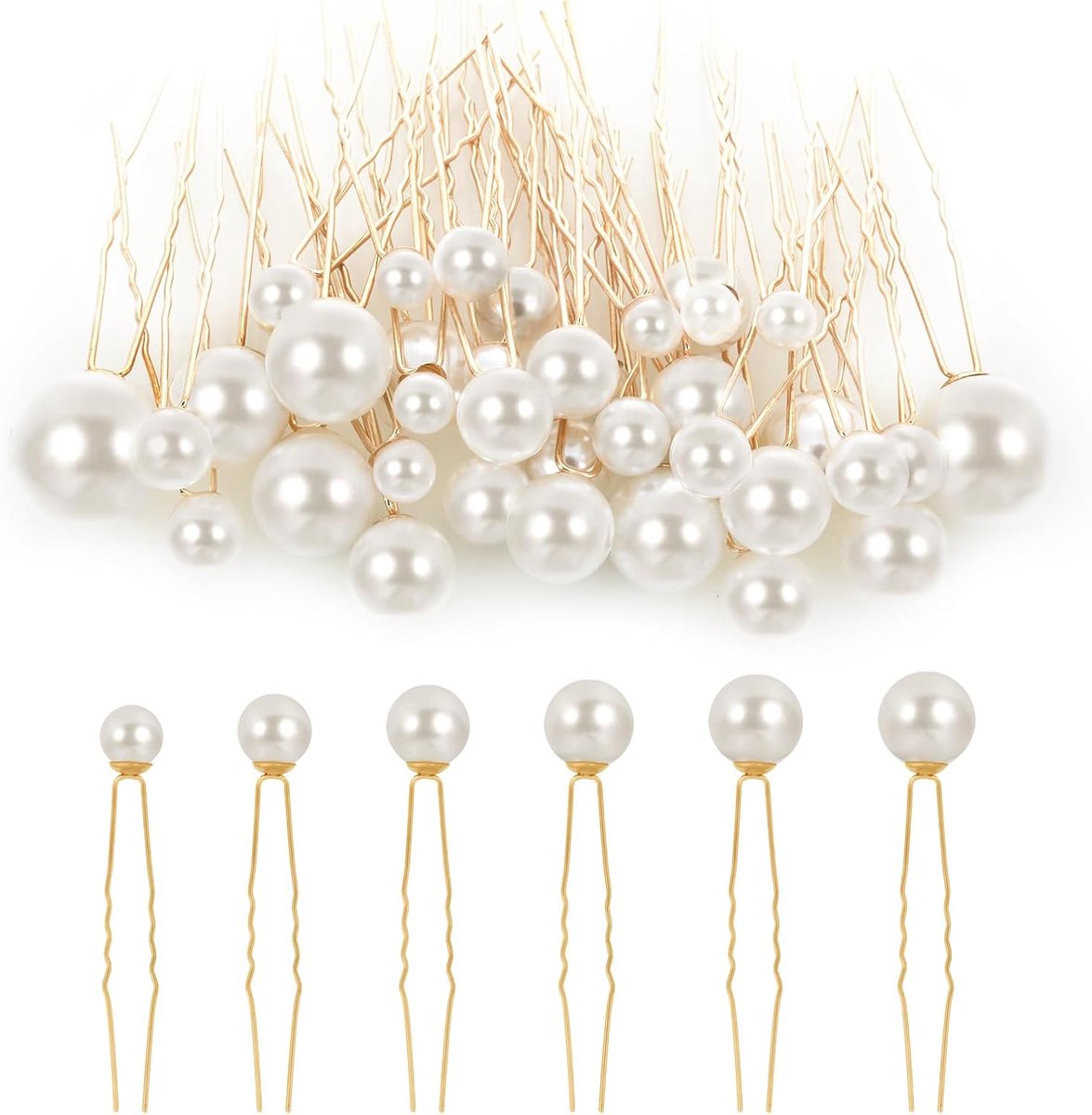Haarspelden met Parels 36 Stuks - U-vormige Haaraccessoires - Elegant voor Bruid en Bruidsmeisjes - ShopVlot