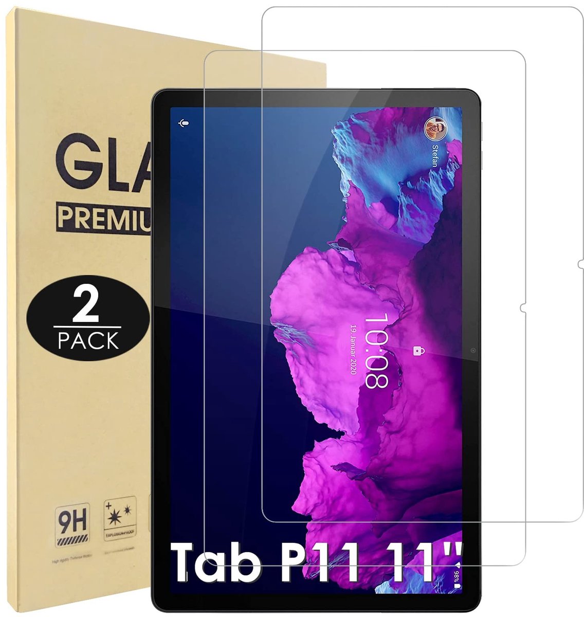 Solidchoice - 2 Stuks Tempered Glass Screen Protector voor Lenovo Tab P11
