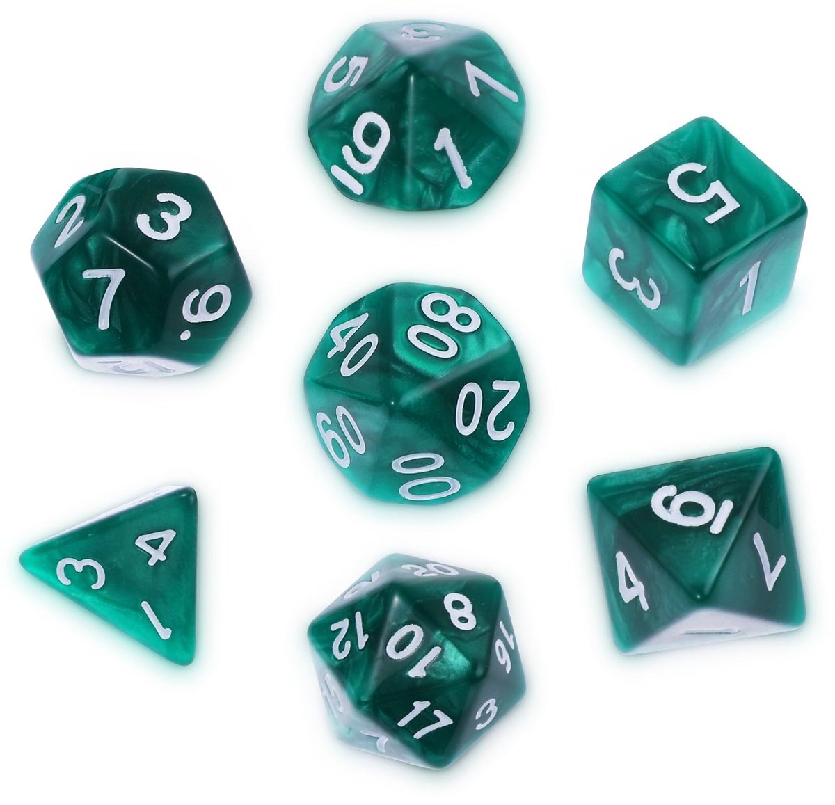 Solidchoice - Set van 7 Polyeder Dobbelstenen voor Rollenspellen