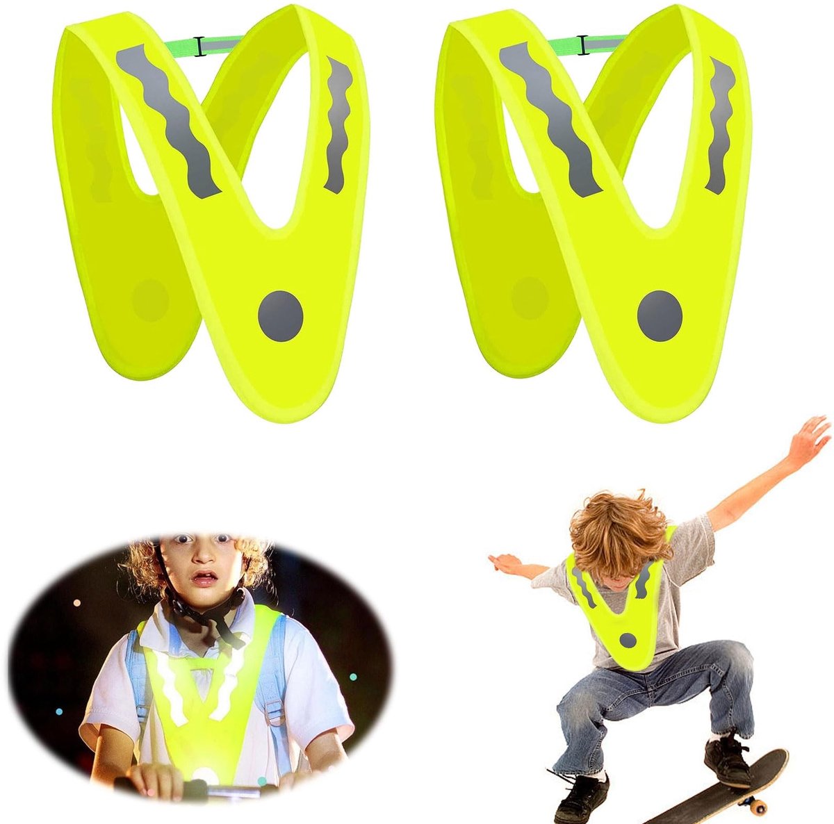 Solidchoice - Reflecterende Veiligheidsvest voor Kinderen, 2 Stuks