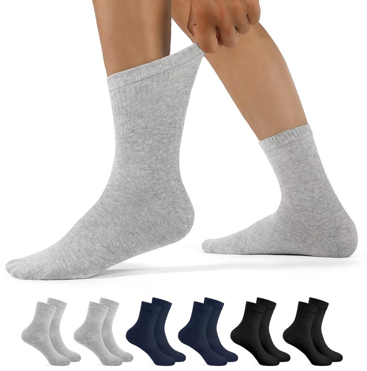 Solidchoice - 6 Paar Diabetessokken voor Dames en Heren zonder Elastische Tailleband