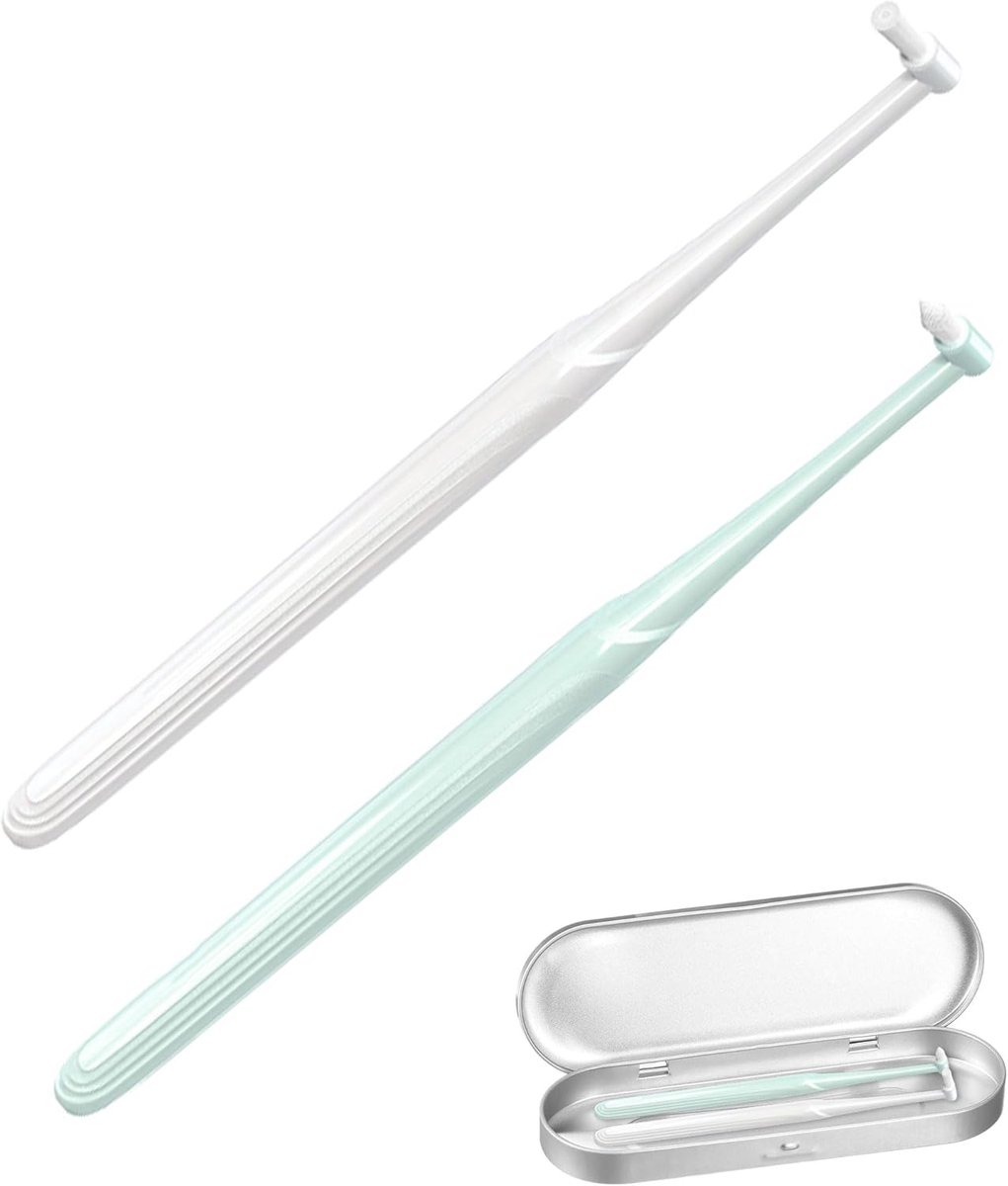 Tandenborst 2 stuks - Eenvoudig - Zachte borsten - Precieze reiniging voor tandbandjes en implantaten - ShopVlot