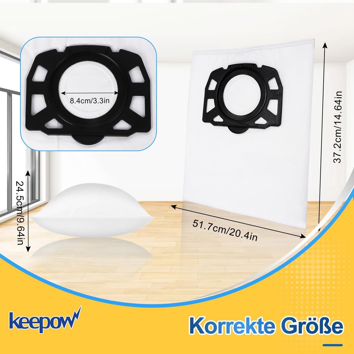 Solidchoice - 8-Piece Non-Woven Stofzuigerzakken Set voor Kärcher