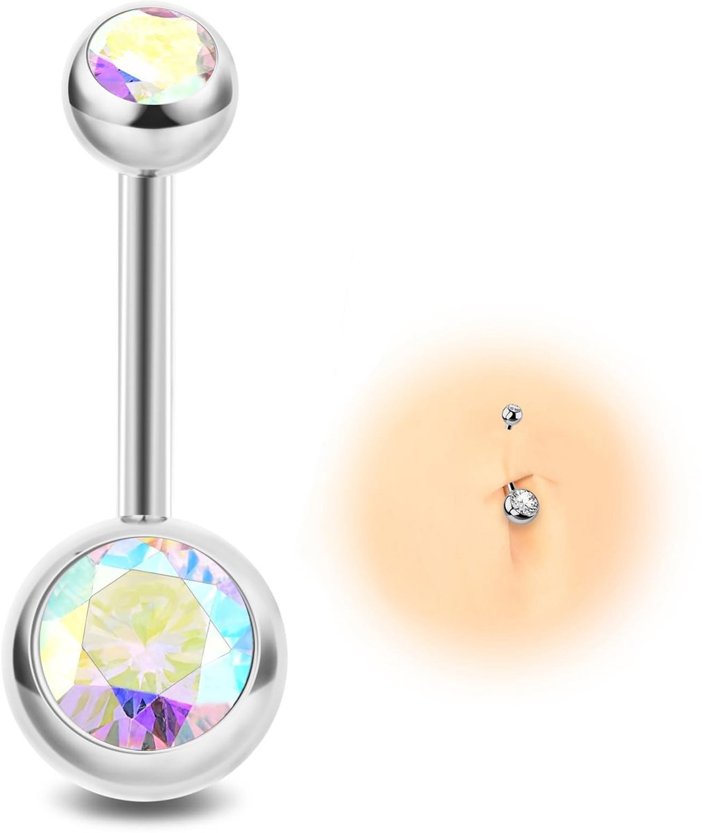 Solidchoice - Titanium Navelpiercing met Variabele Ballen 14G