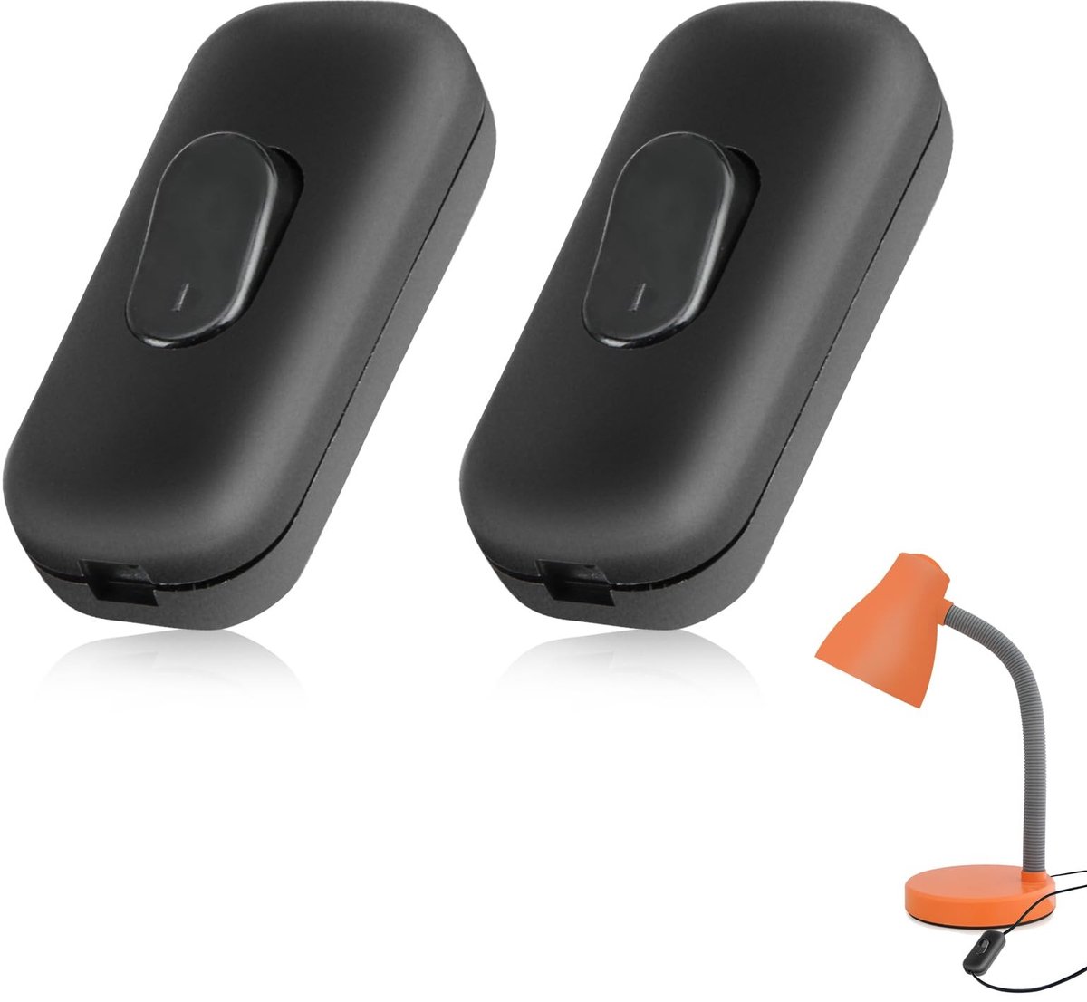 Solidchoice - 2 Stuks Zwarte Torpedo Schakelaar voor Lampen
