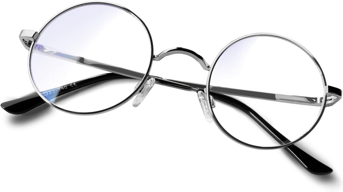 Ronde Zonnebril voor Mannen en Vrouwen - Silver Transparant - Metaal - Retro Stijl voor Bescherming - ShopVlot