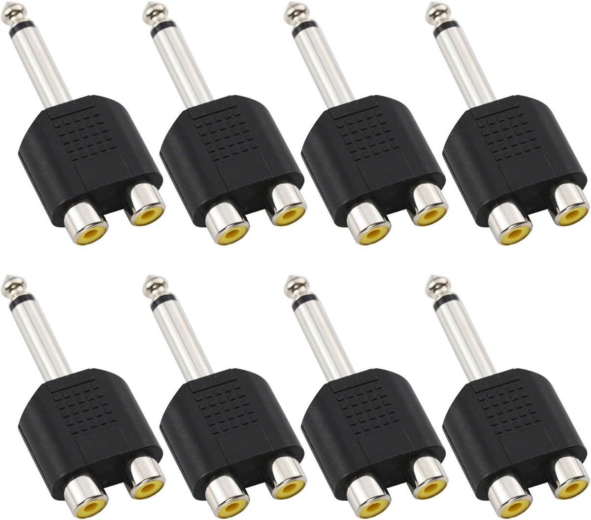 Audio adapter 6.35mm mono naar dual RCA - hoogwaardige splitter - zonder kwaliteitsverlies - ShopVlot