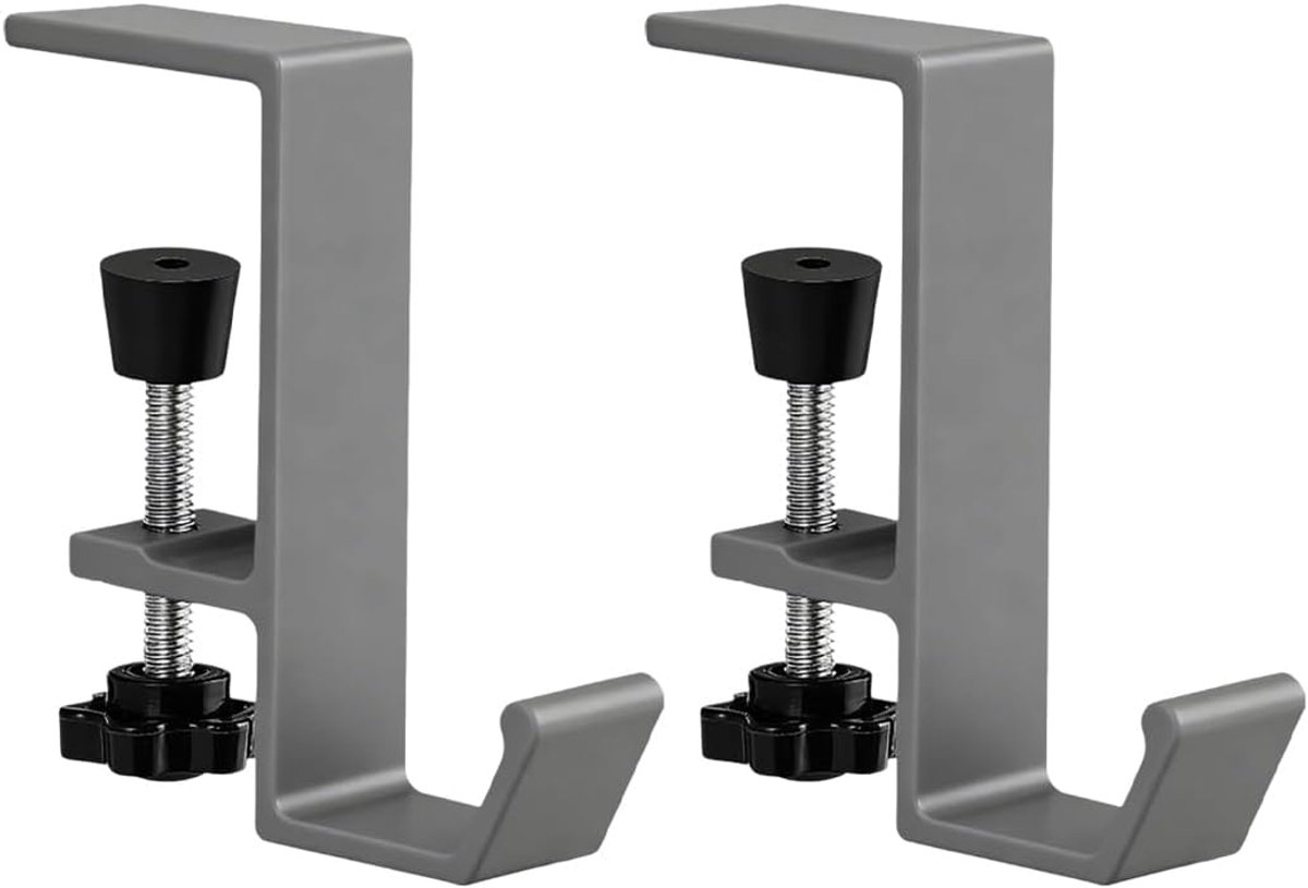 Hoofdtelefoonstandaard 2 stuks - gaming-clip - compact ontwerp - veilig onder bureau - ShopVlot