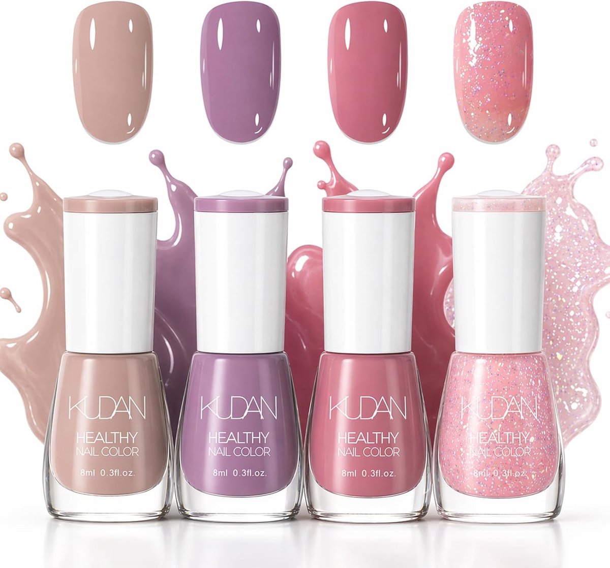 Nagellak Set 4 Kleuren - Sneldrogend en Langdurig - Niet-toxisch, Glanzend - Perfect voor Nagelkunst - ShopVlot