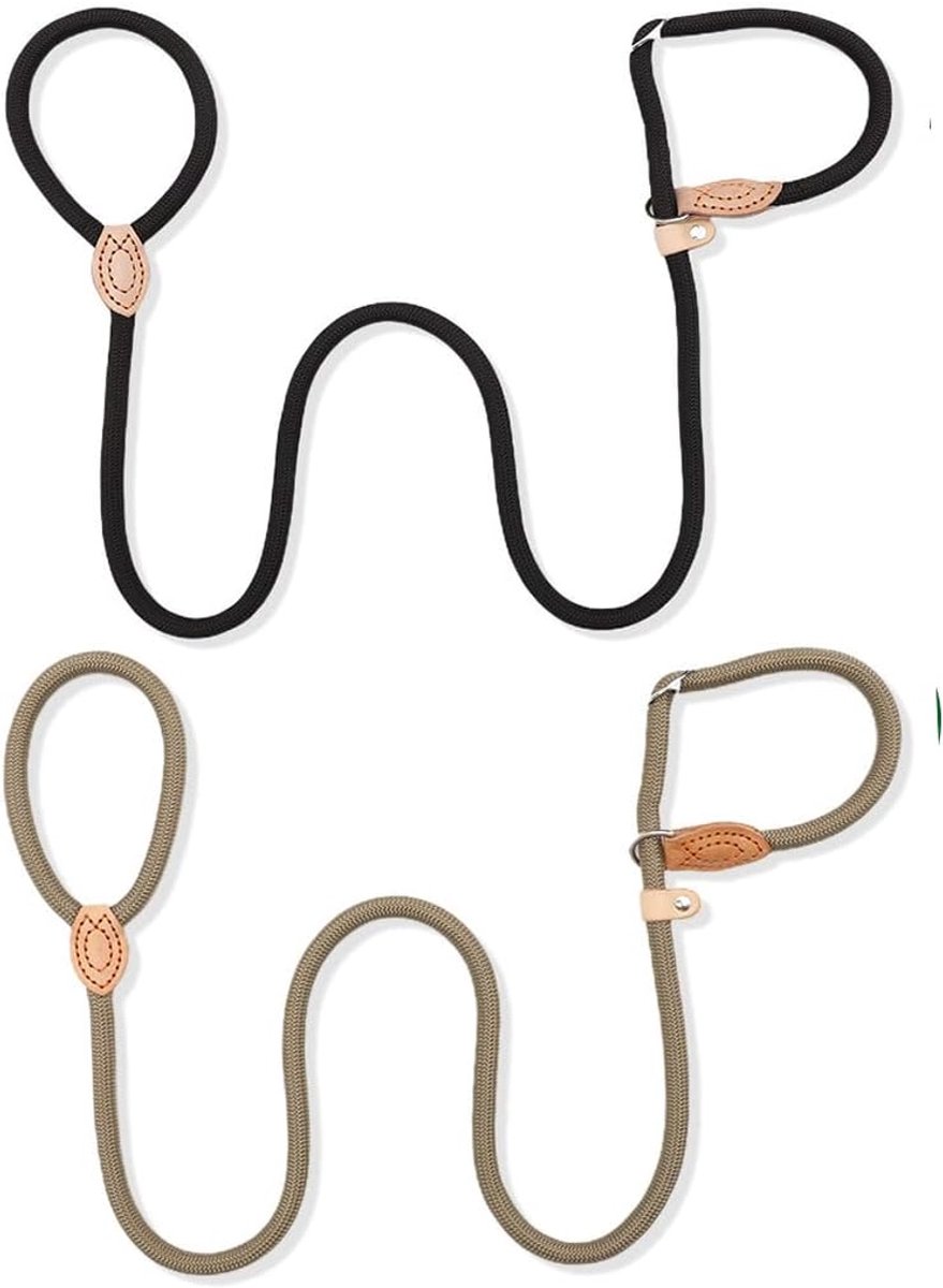Hondenriem set van 2 - 1,5 m x 0,6 cm - nylon - verstelbaar - ideaal voor pups en kleine honden - ShopVlot