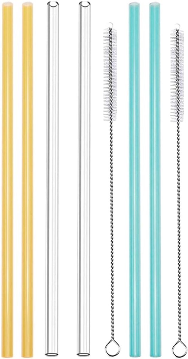herbruikbare rietjes 8 stuks - lange BPA-vrije plastic rietjes - exclusieve kleuren - ideaal voor tumbler - ShopVlot